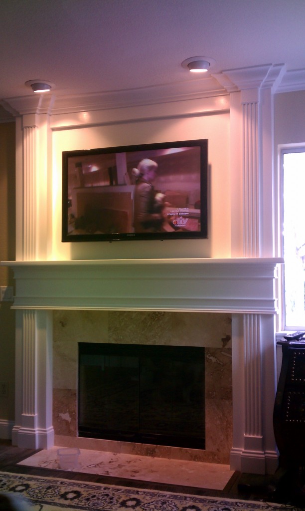 fireplace mantle after picture